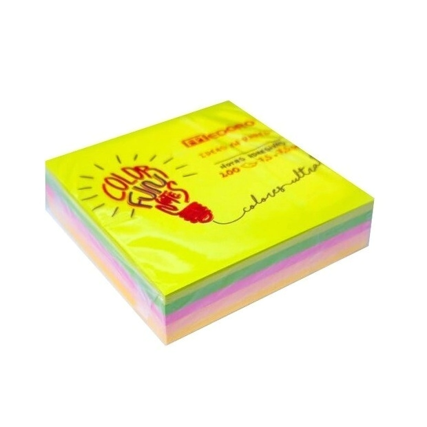 NOTAS ADHESIVAS BLOCK 200 HOJAS - 7,5 * 7,5 CM. COLORES INTERCALADOS.