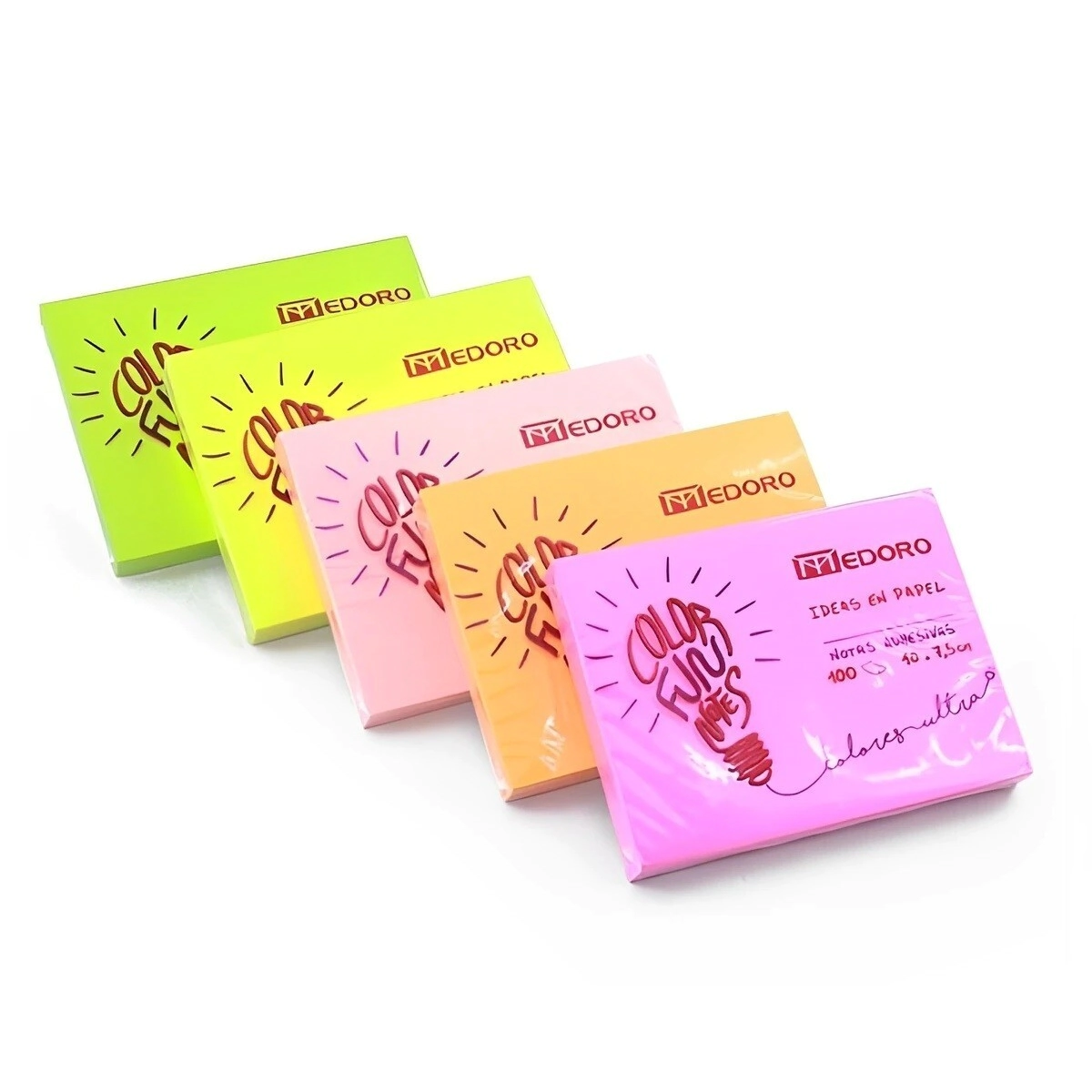 COLORES ULTRA - FLUO BLOCK 100 HOJAS - 7,5 * 7,5 CM.