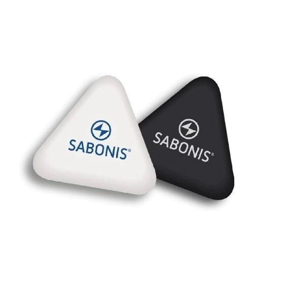 GOMA DE BORRAR BLANCA/NEGRA TRIANG.Pote X 50