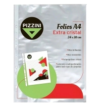 FOLIOS PIZZINI A4. 24 x 30 cm. 50 micr X 100 U.