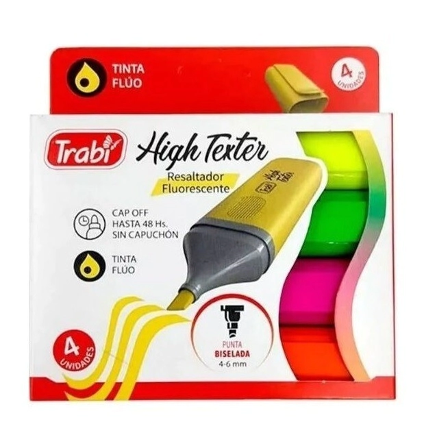 RESALTADOR HIGH TEXTER X4 SURTIDO