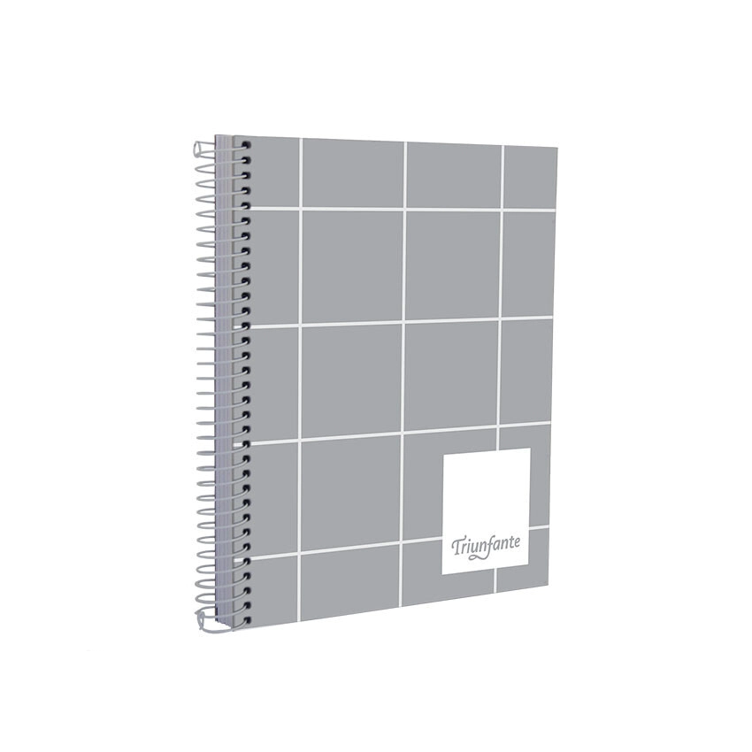 CUAD.C/ESP.TRIUNFANTE CLASICO CUADROS GRIS T/ENC.A5 100 HJS. ==