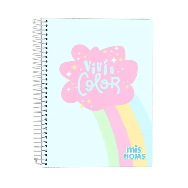 CUAD.C/ESP.MIS HOJAS VIVI COLORES PASTELES A4 100 HJS ==
