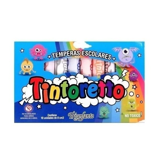 TEMP.TINTORETTO DE 8 cm3 CAJA X 10 UNID. SURTIDAS