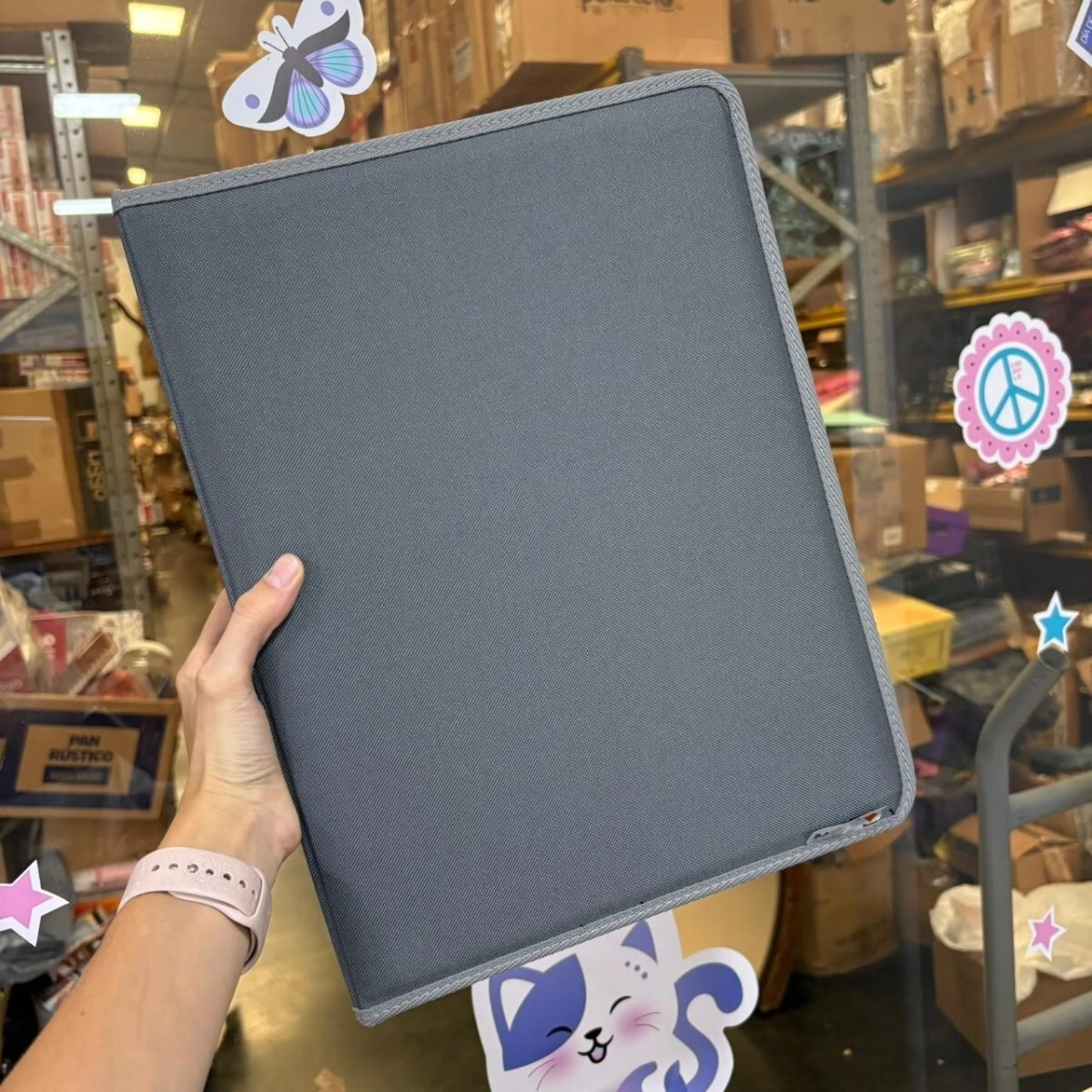 CARPETA CON CIERRE CORDURA LISA A4