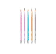 GRAFITO GLITTER - C/GOMA CAJA X12 HB -    6 COLORES SURTIDOS  - Nuevo!