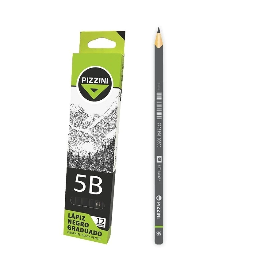 LAPICES PIZZINI NEGROS GRADUADOS. TRIANGULARES B. 12 UNIDADES