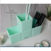 BRW ORGANIZADOR DE ESCRITORIO PLASTICO TETRIS VERDE PASTEL