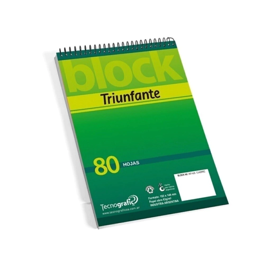 BLOCKS TRIUNFANTE ESPIRALADOS TRIUNF A5 80H CUAD
