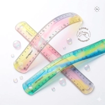 REGLA FLEXIBLE PASTEL CON GLITTER 20 cm. Caja x 24 unid.