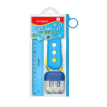 BLISTER CON: 1 SACAP. 2 ORIF. + REGLA DE 15CM +1 GOMA  RETRACTIL+ STICKERS.