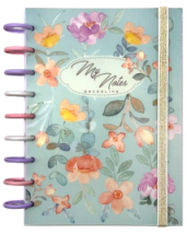 Cuaderno 18x25 tapa pl&aacute;stica my notes flower v agua c/elast