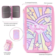 Cartuchera canopla dos pisos Think Happy Alma matelasse 20x14x5.5cm  1/25