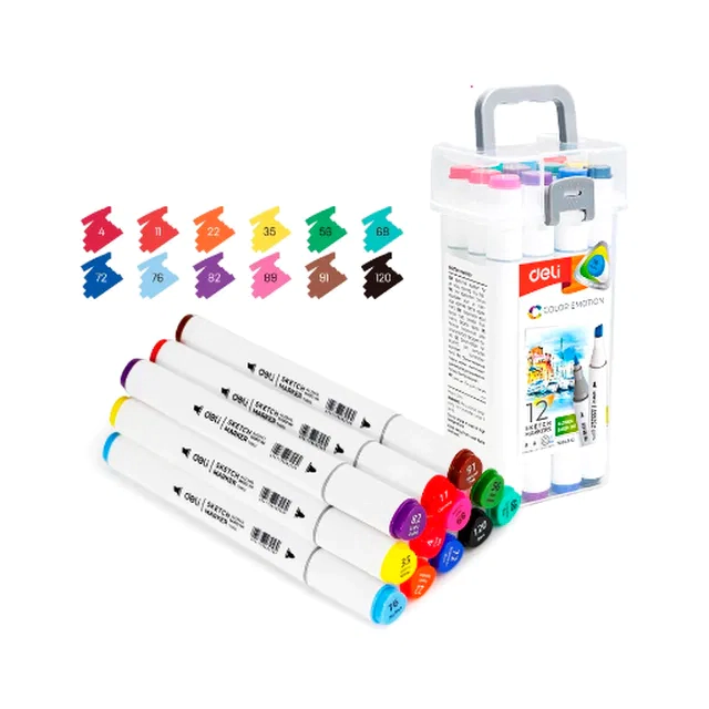 SKETCH MARKER TRIANGULAR DOBLE PUNTA BOX X 12