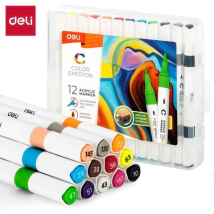 MARCADOR ACRILICO DOBLE PUNTA - ESTUCHE X12