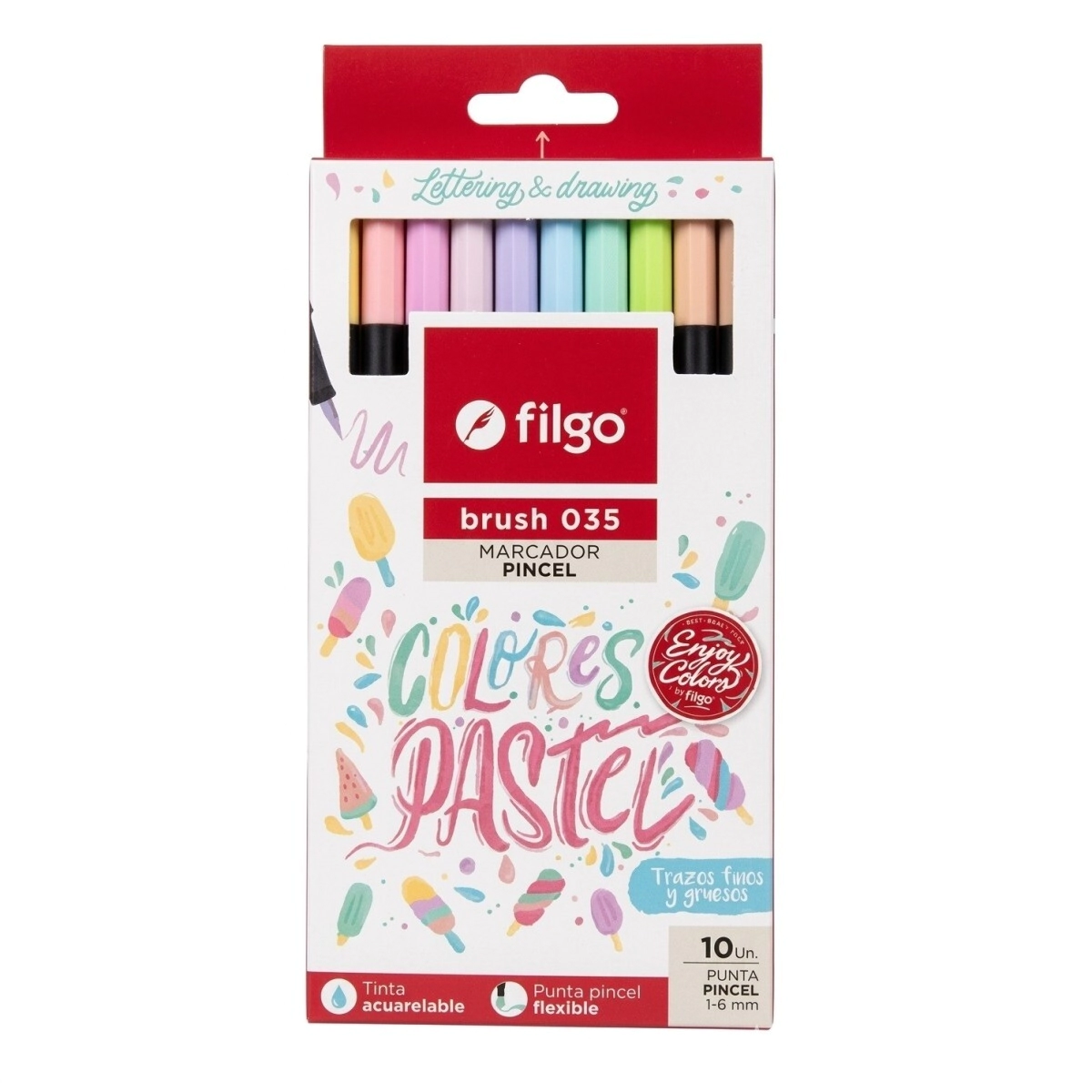 Marcador BRUSH 035 / Estuche 10 pastel