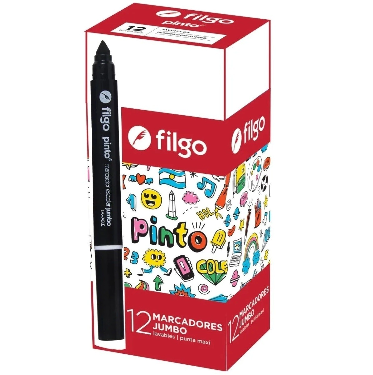 Marcador PINTO JUMBO / Caja 12 negro