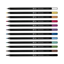 L&aacute;pices colores de madera BLACK & WHITE / Estuche 12 surtido