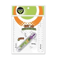SETS GEOM 4p Regla 20cm, Esc 20cmx60&ordm;, transp180&ordm;,comp&aacute;s