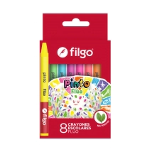 Crayones de cera PINTO / Estuche 8 fluo