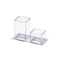 PORTA CLIPS Y LAPICES CRISTAL