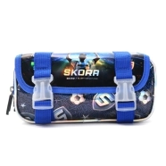 Cartuchera 2 cierres con tapa y ganchos Let �s Play Futbol camiseta 21x10cm