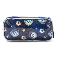 Cartuchera 2 cierres con tapa y ganchos Let �s Play Futbol camiseta 21x10cm