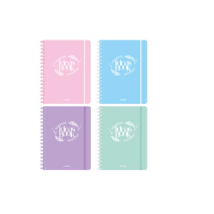 Cuaderno 15x21 Tapa Polipropileno - 90h 60R 20L 8COL 2INICIO Linea Forever pastel