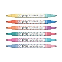 Resaltador creativo doble punta MULTILAYER / Estuche 6