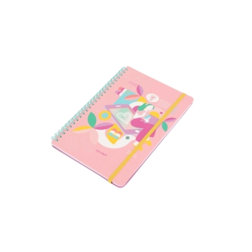 CUADERNO ESPIRAL A5 RAYADO 80 hjs PINK WOMAN