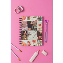 Cuaderno Colecciones A5. tapa DURA x 100 hj RAY, cuadric. o lisas FLORES