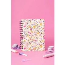 Cuaderno Colecciones A5. tapa DURA x 100 hj RAY, cuadric. o lisas FLORES