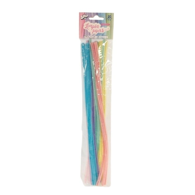 LIMPIA PIPAS PASTEL (30 cm) x 20 uds