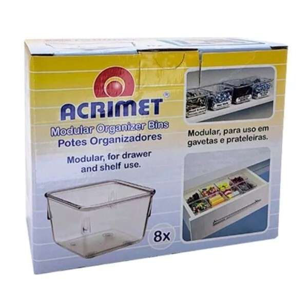 8 POTES ORG. MODULAR CUADRADO CHICO 8 POTES DE 8X8X5.5CM C/U