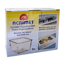 8 POTES ORG. MODULAR CUADRADO CHICO 8 POTES DE 8X8X5.5CM C/U