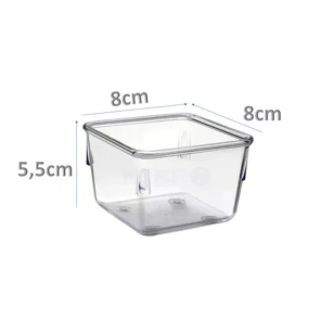 8 POTES ORG. MODULAR CUADRADO CHICO 8 POTES DE 8X8X5.5CM C/U