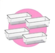 4 POTES ORG. MODULAR RECTANGULAR CHICO 4 POTES DE 16X8X5.5CM C/U