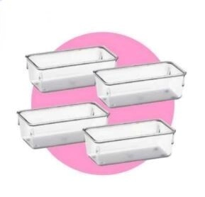 4 POTES ORG. MODULAR RECTANGULAR CHICO 4 POTES DE 16X8X5.5CM C/U