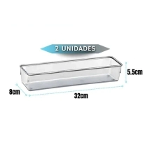 2 POTES ORG. MODULAR RECTANGULAR LARGO2 POTES DE 32X8X5.5CM C/U