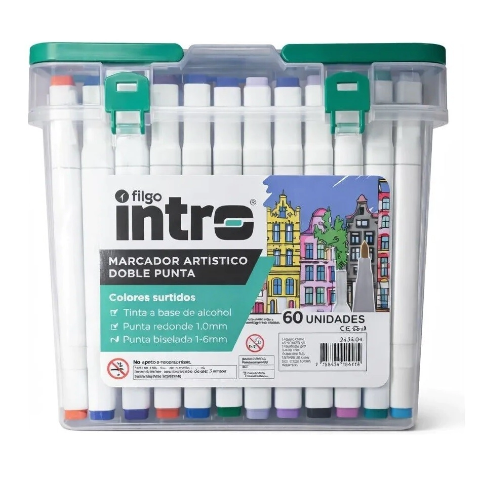 Marcador artistico doble punta al alcohol INTRO X60