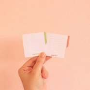 PACK X2 NOTAS ADHESIVAS C/SOLAPA 6,2X6,4 - CORAL RAYADO /VERDE PUNTEADO
