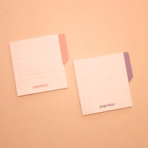PACK X2 NOTAS ADHESIVAS C/SOLAPA 6,2X6,4 - LILITA PUNTEADO/ ROSA RAYADO