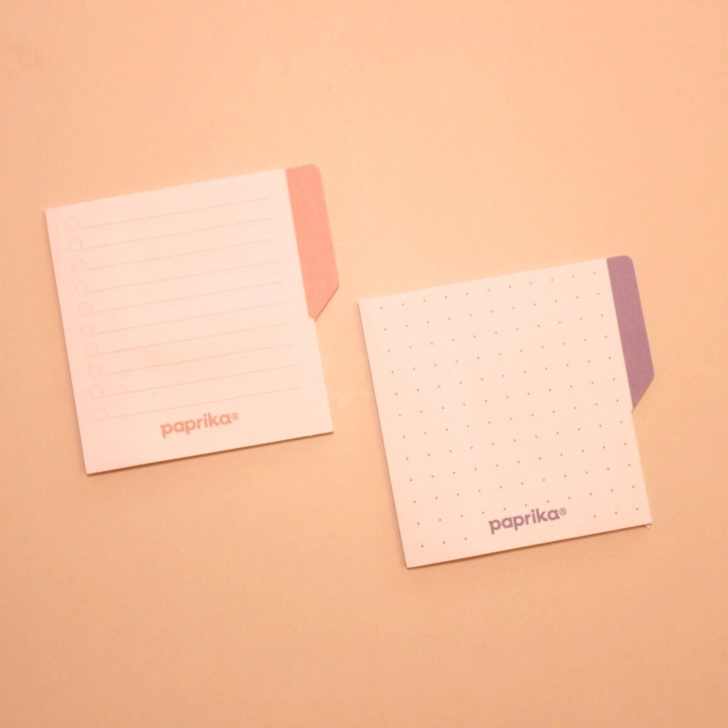 PACK X2 NOTAS ADHESIVAS C/SOLAPA 6,2X6,4 - LILITA PUNTEADO/ ROSA RAYADO