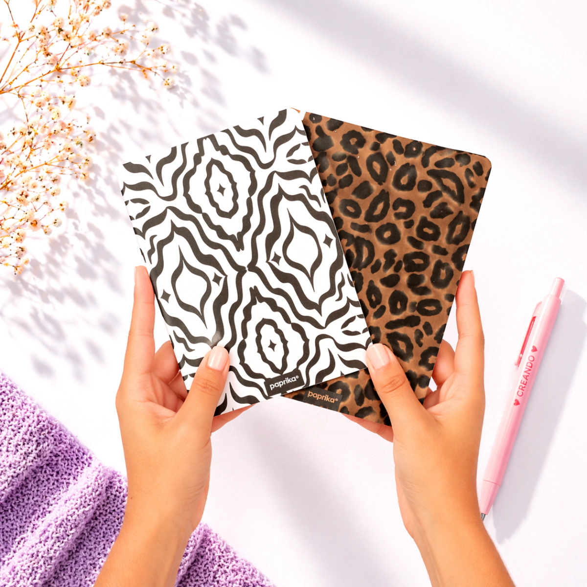 LIBRETAS 12X17 TAPA BLANDA X2 UNID - ANIMAL PRINT RAYADA / ZEBRA LISA