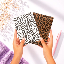LIBRETAS 12X17 TAPA BLANDA X2 UNID - ANIMAL PRINT RAYADA / ZEBRA LISA