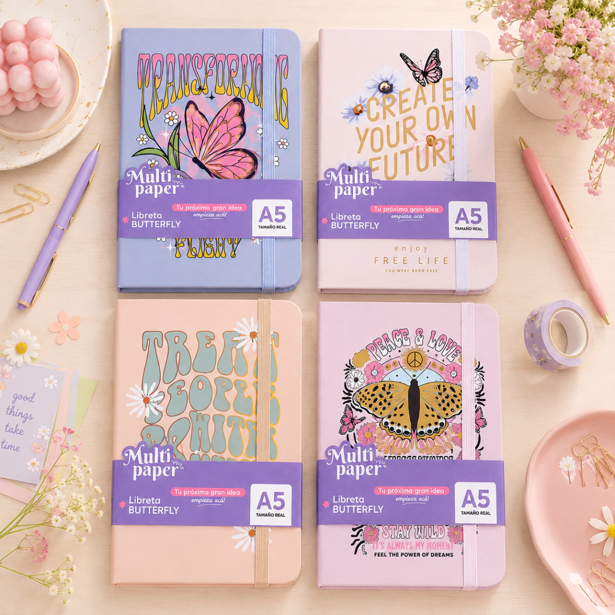 LIBRETA TD A6 96H 80GR RY BUTTERFLY