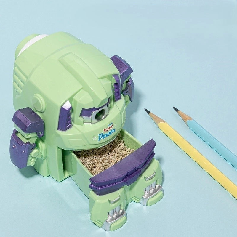 Sacapuntas giratorio robot - Verde y Blanco