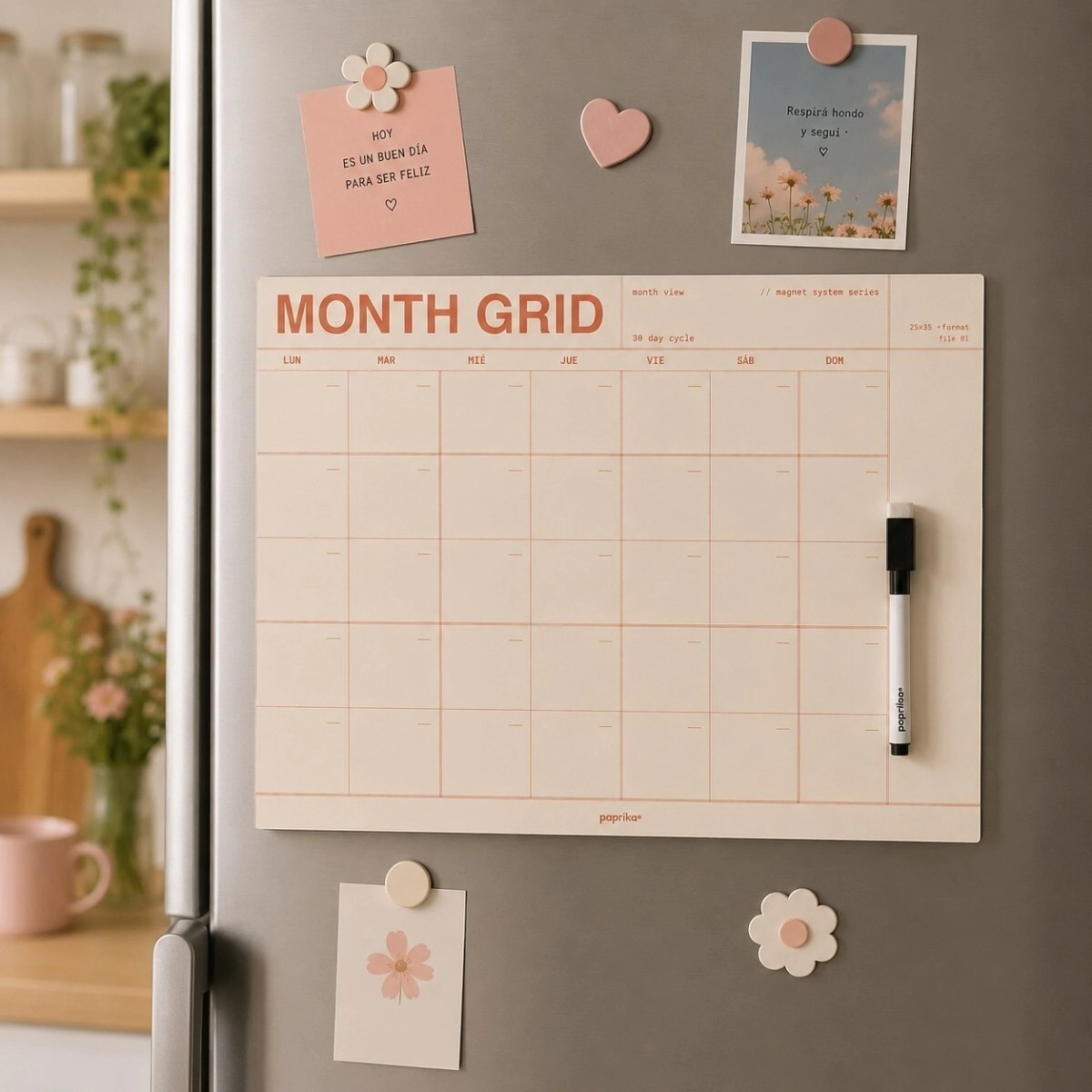 PLANNER MENSUAL IMANTADO 25X35 MINIMAL
