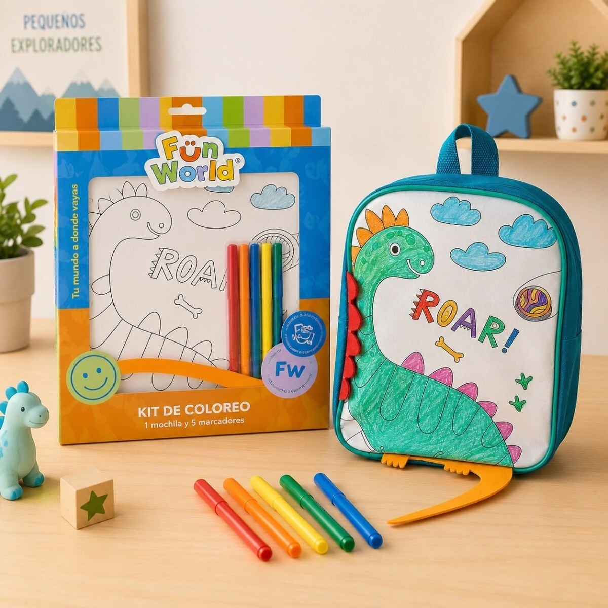Kit coloreo mochila Fun World Roar