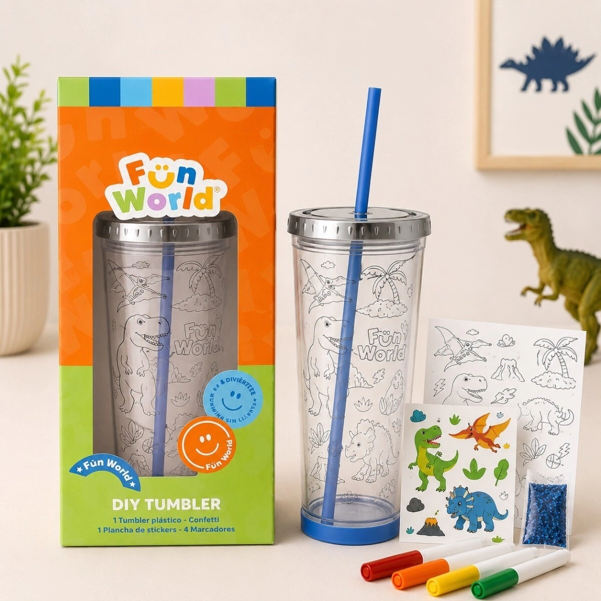 Kit coloreo tumbler Fun World Roar